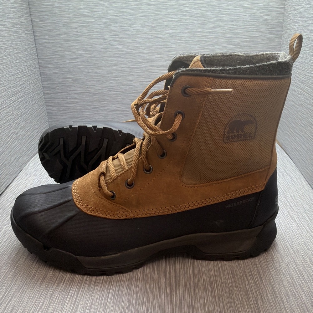 Sorel Buxton Lite Waterproof Duck Boots Men's‎ 12 Brown Black Winter Snow